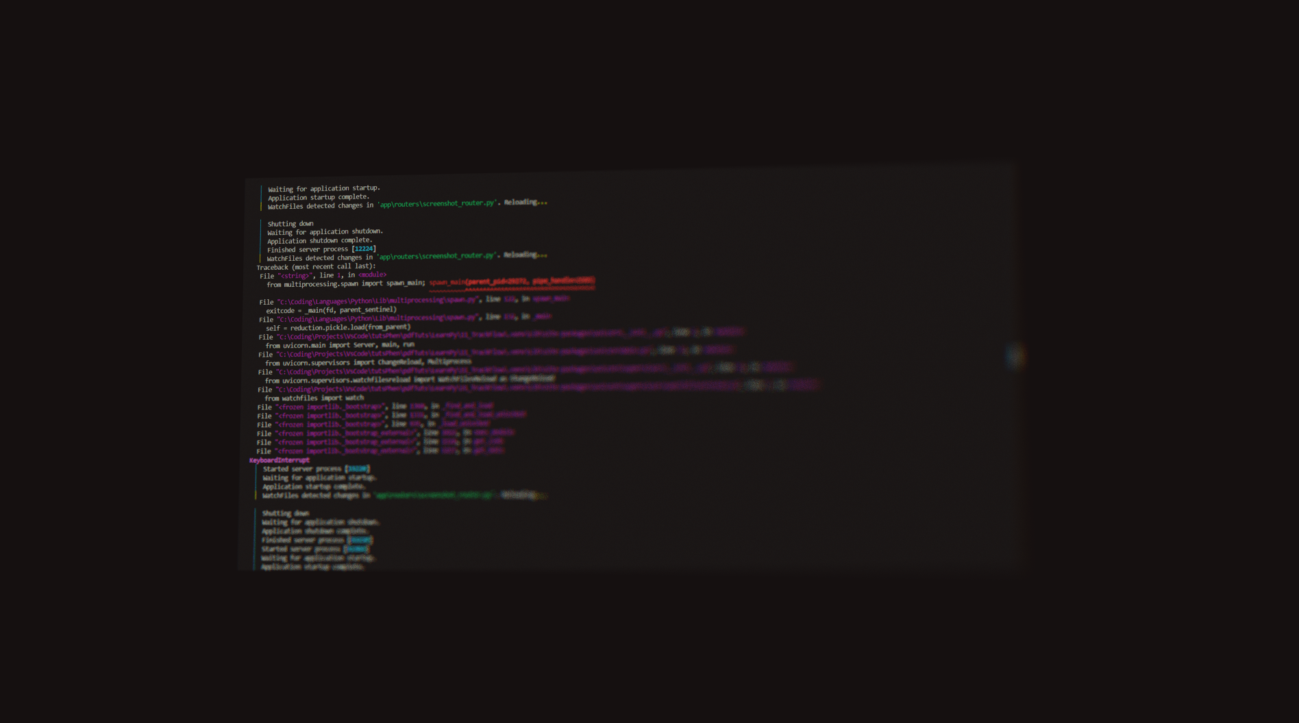 Terminal showing ZeroDivisionError traceback